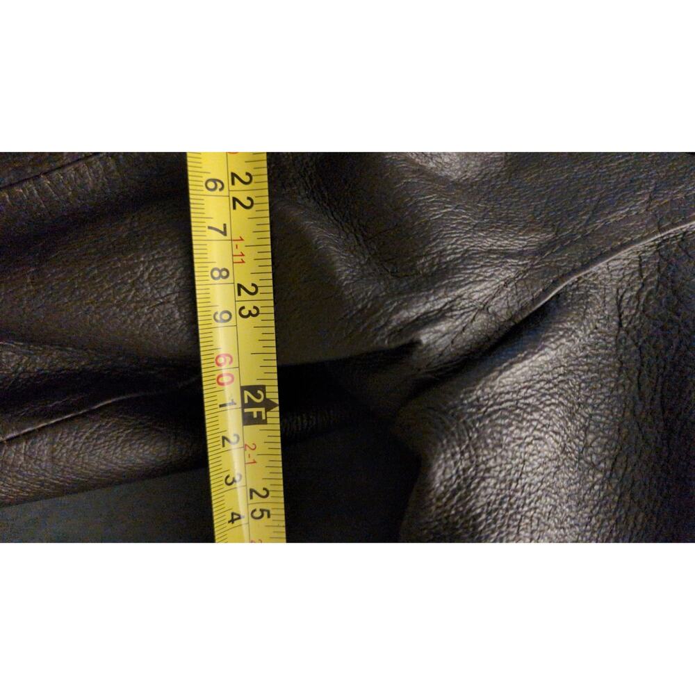 Vintage Mens Dark Brown Genuine Leather Bomber Jacket Members Only Large, Zip Up - Picture 10 of 10
